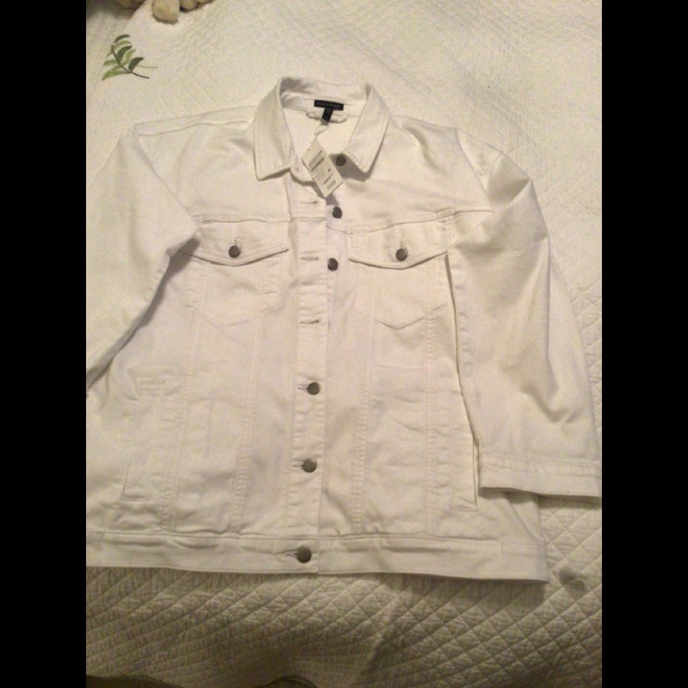 New white Jean Jacket Eileen Fisher.